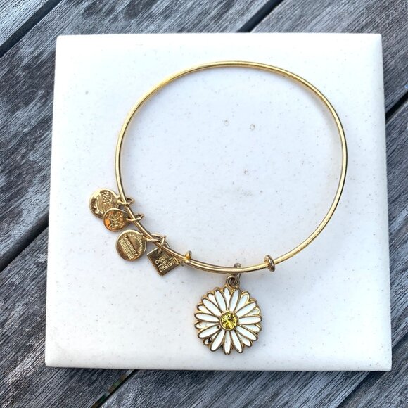 Alex and Ani – Daisy Charm Bangle Charity by Design – Russian Gold Finish - Picture 1 of 2